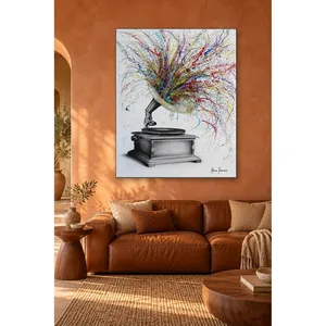 Impression sur toile de gramophone aux couleurs éclatantes de Fida Ashvin Harrison - Product Image 3