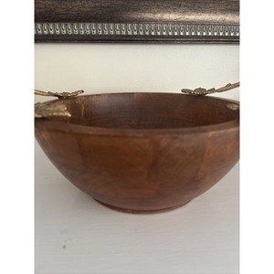 Bol de service de qualité magnifique de style rustique en bois fait à la main avec poignée en métal floral qualité incroyable - Product Image 3