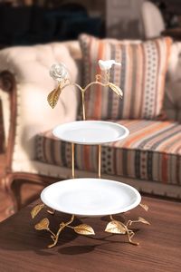 Support à gâteau en acier inoxydable avec motif de feuille, qualité supérieure, support à collations de table, moderne, écologique, personnalisable - Product Image 2