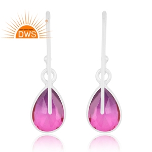 Boucles d'oreilles pendantes en argent sterling fin faites à la main avec doublet de quartz améthyste bio, fabricant de bijoux sur mesure - Product Image 4