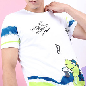 Nouveau T-shirt Long Slim Fit à Ourlet Courbé Plus Long, Muscle Slim Fitted Gym 95% Coton 5% Élasthanne Tee pour Homme - Product Image 5