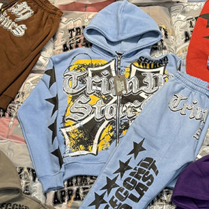 Chándal Deportivo para Hombre, Estilo Flare, 100% Algodón, con Capucha, Ligero, Transpirable, Elegante, de Primera Calidad, Superventas de Invierno - Product Image 3