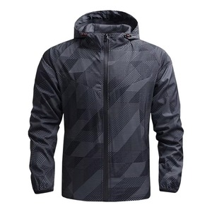 Top qualité haute qualité hommes printemps et automne mince veste décontractée coupe-vent Sports de plein air veste à capuche - Product Image 3