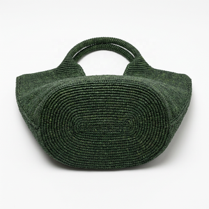 Lady Green Woven <b>Raffia</b> Handmade Tote <b>Bag</b> Lightweight & Large Capacity for Travel Shopping & Daily Use-ANA Madagascar - Product Image 4
