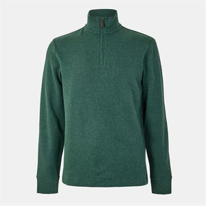 Sudadera verde con media cremallera personalizada y servicio de logotipo Sudadera de cuello redondo para hombre al por mayor - Product Image 2