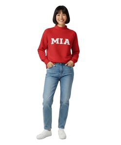 Sweat-shirt à col montant personnalisé en polyester/coton, imprimé par transfert thermique, de haute qualité, vierge, épais, en molleton pour automne/hiver - Product Image 1