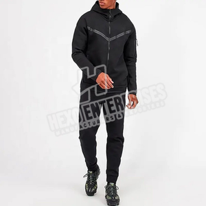 Custom Men's Winter Fitness Sweatsuit <b>Sherpa</b> <b>Lined</b> Fleece Tracksuit Thick Fur Lining <b>Hoodie</b> Jacket Solid Training Jogging Wear - Product Image 1
