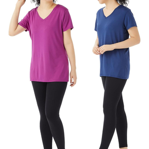 T-shirts à col en V de marque pour femmes T-shirts durables à séchage rapide pour femmes Fabricant de t-shirts à bas quantité minimale de commande OEM ODM de BD Garments - Product Image 1