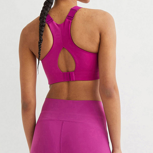 Soutien-gorge de sport sans couture pour femmes Design personnalisé XL une épaule entraînement Fitness équipement d'entraînement respirant Yoga soutien-gorge de sport en vente - Product Image 2