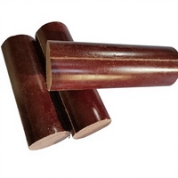 Varilla Aislante Laminada de Tela de Algodón con Resina Fenólica de Baquelita de Alta Calidad, Tamaños Grandes, Color Marrón, Alto Voltaje