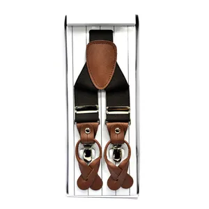 Modern Design Luxury Pattern Solid Color Textured Leather Customized S-4 2 in 1 Men's Casual Blazer Suspenders for Sale