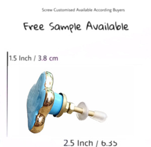 Moroccan Luxury Blue Gold Line Ceramic Knobs Cloud Shape Blue Colour Cabinet Drawer <b>Door</b> Cupboard Pulls Handle Kitchen Bedroom - Product Image 3