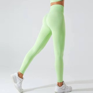 Leggings de Yoga sin Costuras para Mujer, al por Mayor, Deportivas, para Gimnasio, Estampadas, de Poliéster y Elastano, con Logotipo en la Cintura - Product Image 5