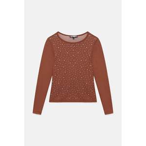 Blusa de manga larga con pedrería - Product Image 5