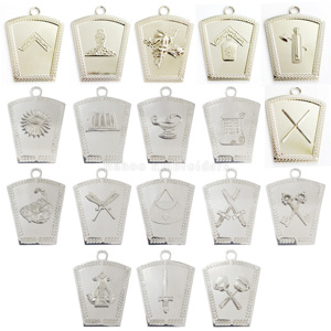 MARQUE MAÇONNIQUE OFFICIER COLLIER BIJOU PLAQUÉ ARGENT-MARQUE BIJOU DE RÉGLEMENTATION ANGLAISE - Product Image 2