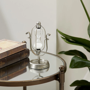 Handcrafted Creative <b>Silver</b> <b>Sand</b> Timer Handmade Modern Sculpture Metal & Glass <b>Sand</b> Timer for Home Accent - Product Image 4