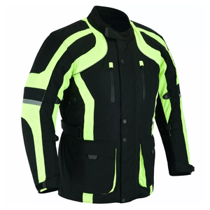 Chaqueta de moto textil Cordura de invierno para hombre Hi-Vis/Negro impermeable CE blindado a prueba de viento técnicas impresas - Product Image 3