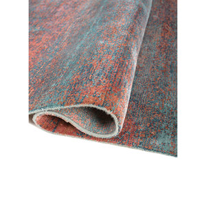 Tapis en laine et soie de bambou noué à la main Kavi Blue, collection Afterglow - Motif abstrait pour usage domestique Eskm-01 - Product Image 2