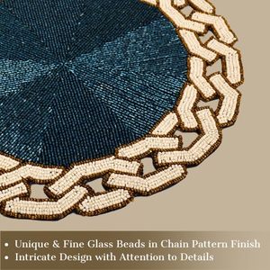 Elegant & Luxurious Glass Beaded Placemat Everyday Use Side <b>Table</b> <b>Mat</b> With Chains Perfect Wedding Parties & New Year Gift - Product Image 2