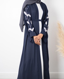 Elegante alta demanda EE. UU. Abaya bordado a mano árabe Dubai diseño gasa tela Kaftan con los mejores precios al por mayor - Product Image 4