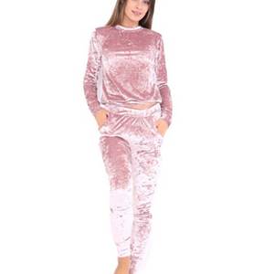 Ensembles de survêtement pour femmes de haute qualité velours personnalisé broderie logo manches longues vente en gros ensembles de survêtement pour dames - Product Image 3
