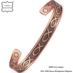 Bracelets magnétiques en cuivre rouge vintage de haute qualité - Product Image 2