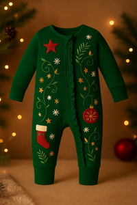 Costume de renne de vacances en coton de Noël avec double fermeture éclair - Product Image 3