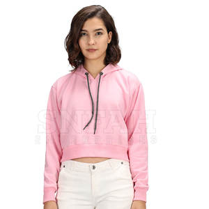 Service OEM directement de l'usine, meilleur matériel, sweats à capuche brodés pour femmes pour l'hiver, haut court à taux réglable pour femmes - Product Image 2