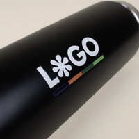 Termo Ecológico de Lujo Sostenible de 500 ml, de Acero Inoxidable Negro, Personalizable con Serigrafía, Juego de Regalo Promocional