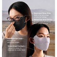 Masque facial léger et chaud en nylon Meiyang, couche intérieure en tissu hydratant, protection UV UPF50+, anti-buée, avec fil nasal, masque coréen