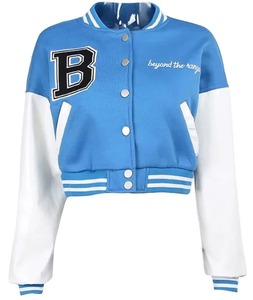 2025 chaqueta universitaria de béisbol con letras B personalizada para hombre, parche bordado con letras Vintage con procesamiento de punto de chenilla - Product Image 1