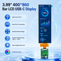 Módulo LCD TFT USB Tipo C de 4 Pulgadas, Pantalla de Barra de 400x960, Alto Brillo 650cd/m², Monitor para Raspberry Pi 4B/Windows/macOS/Linux