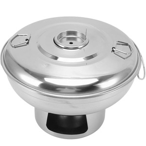 Plat à gratin rond en acier inoxydable moderne de qualité alimentaire avec couvercle, compatible lave-vaisselle, logo personnalisé pour une expérience culinaire de fondue - Product Image 2