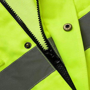 Chaqueta de Seguridad Reflectante de Alta Visibilidad para Invierno, con Cremallera, Manga Larga, Logotipo Frontal, Material de Lona, 100g - Product Image 4