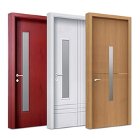 Porte en Bois Personnalisée Moderne d'Intérieur Pré-montée Étanche, Portes Solides en WPC Étanche pour Maison, Hôtel et Résidence