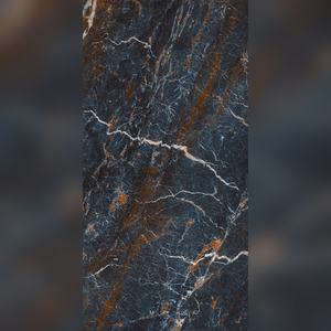 Carrelage Céramique Effet Marbre Noir Premium, Veining Gris Foncé, Résistant à l'Usure, Antidérapant, Revêtement de Sol Grand Format, Matériau de Construction - Product Image 1
