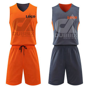 Conjunto de Uniforme de Baloncesto Personalizable para Jóvenes, Rojo, Azul Marino, Doble Malla Transpirable, Mangas Cortas, 3D, para Deportes de Verano e Invierno - Product Image 2
