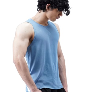 <b>Men</b> Cotton Polyester Fsbric <b>Singlet</b> Sleeveless Gym Wear Tank Top With Logo Printing Multiple Colors And Sizes - Product Image 4