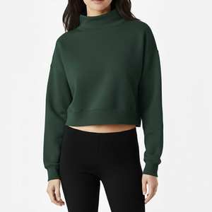 Top de Moda Urbana para Mujer, Estilo Griego Personalizado, Forrado, Sólido, Lavado, Holgado, con Cuello Alto Simulado, Estampado Invernal, Bordado 3D - Product Image 5