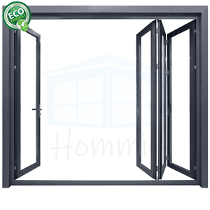 Aluminum Alloy Soundproof Bifold Doors Double Tempered Glass Foldable <b>Sliding</b> Exterior Doors for Hotels Villas 5 Year Warranty - Product Image 3