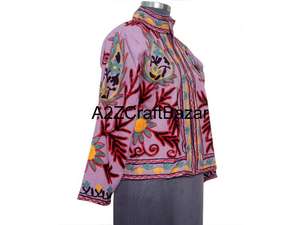 Veste indienne faite à la main avec broderie en tissu de canard, veste bohème à manches longues, blazer court pour femmes, vêtements de soirée d'automne - Product Image 4