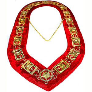 Collier de chaîne d'arche royale maçonnique Regalia Logo personnalisé or/argent rouge brodé 3D personnalisé en gros étui gratuit inclus - Product Image 5