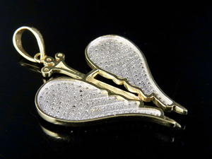 Forme de coeur avec conception d'ailes personnaliser 925 argent Moissanite diamant glacé pendentif Hip Hop pour hommes - Product Image 4