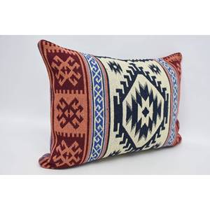 Navy Blue 20x28 Inch Wool <b>Pillow</b> Traditional Geometric Pattern Woven Embroidered Printed <b>Waterproof</b> Vintage Christmas Style - Product Image 3