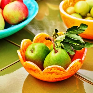 Bol à fruits en résine écologique Green Flow, lavable au lave-vaisselle, art moderne, vaisselle décorative artisanale pour la cuisine et la salle à manger, qualité supérieure - Product Image 2