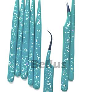 Pince à cils à motif moucheté de qualité supérieure avec embouts pointus fabriqués à partir d'outils à cils durables et écologiques en acier inoxydable - Product Image 6