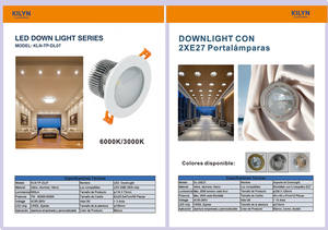 Lámpara Empotrable WARBA con Doble Casquillo E27, Acero Inoxidable y Aluminio, Luz Blanca Cálida 4000K, 3000K, 12W, 7W, 5W, COB Fluorescente, para Sala de Estar - Product Image 4