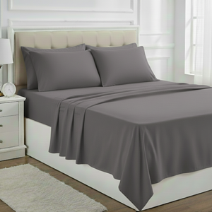Luxury Solid Color <b>Bed</b> <b>Sheet</b> Set | Soft Microfiber Bedding | Hotel Quality Double <b>Bed</b> Linen with Pillowcases | Wholesale Supply - Product Image 1