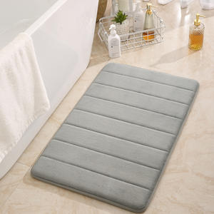 Tapis de confort anti-fatigue au design minimaliste, tapis en flanelle moelleuse gaufré pour usage au bureau, tapis de bureau personnalisé à motif uni - Product Image 6