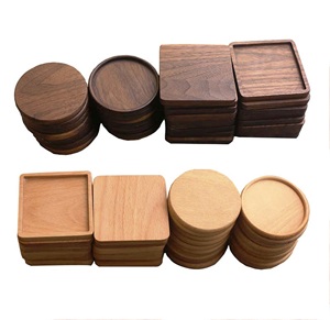 Handmade in India Classic Style Custom Wood Coaster Set Natural Round Square Thin Bone Brass Inlay for Kitchen Use Mats Pads - Product Image 1